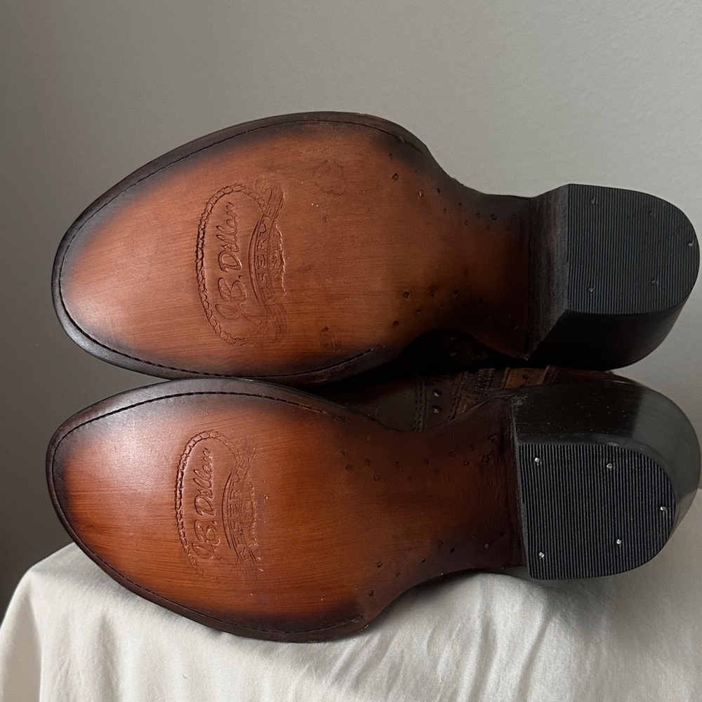 J.B. Dillon Tan Leather Western Boots - Picture 7 of 8